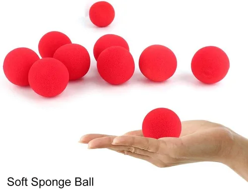 Vista 2 de Sonew Pelota de esponja, 10 bolas mágicas de esponja suave roja para accesorios de calle, truco clásico de comedia