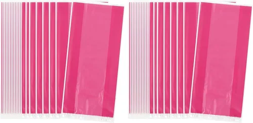 Vista 14 de Bolsas de plástico de celofán azul bebé para fiestas - 11.5" x 5" (30 unidades) Perfectas para regalos, dulces, golosinas