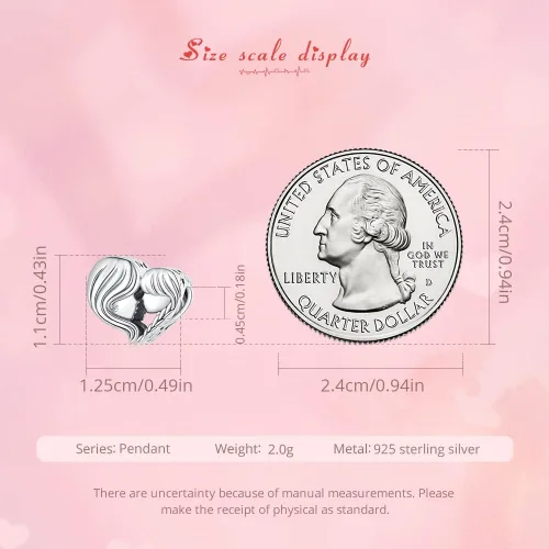 Vista 4 de VOROCO Dije de plata de ley 925 con forma de corazón para pulsera, Navidad, día de la madre, cumpleaños, joyería perfecta para mamá, abuela, hija