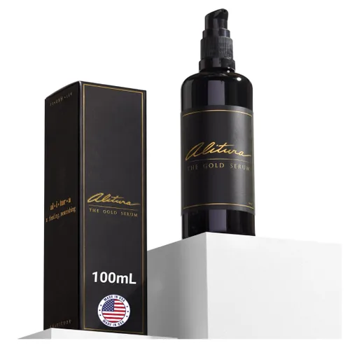 Vista 8 de Alitura Suero dorado de colágeno y péptido antienvejecimiento para la cara, con vitamina A, CoQ10 y astaxantina, suero hidratante inspirado en Corea