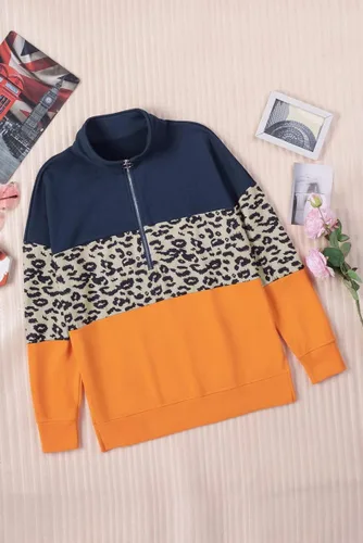 Vista 58 de KINGFEN Sudadera de manga larga con cremallera de un cuarto para mujer
