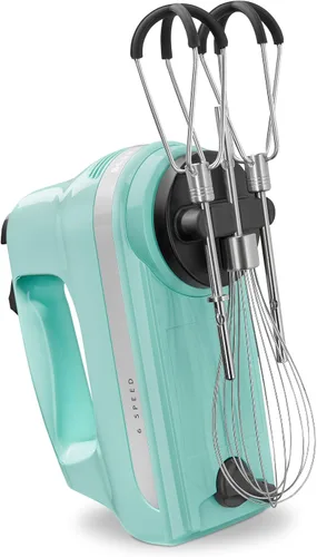 Vista 5 de KitchenAid KHM6118 - Batidora de mano de 6 velocidades con batidores de borde flexible Azul hielo
