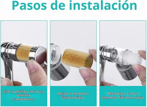 Vista 5 de 5 piezas de elementos filtrantes, para extensión de aireador de llave giratoria de 1080° con filtro