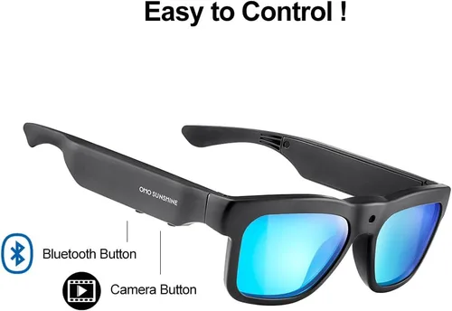 Vista 4 de OhO Smart Glasses with Full HD Camera & Open Ear Bluetooth Speaker Headphone,Built in Memory,for Men Women