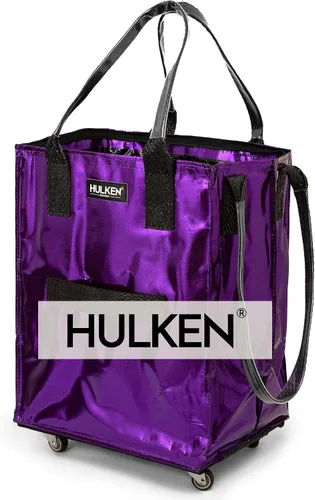 Vista 11 de (Mediano, Negro) Bolsa de Comestibles Reutilizable con Ruedas, Carrito de Compras, Bolsa Rodante, Cierre con Cremallera, Ligera, Soporta Hasta 66