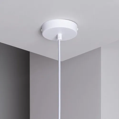 Vista 8 de Pendant lamp in Metal and Wood 1200xØ100 mm Gray E27 Fat Metal Cap Decoration Living Room, Bedroom, Bedroom (Color : Blanco)