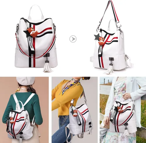 Vista 5 de FANDARE Mochila de moda para mujer, bolsas de hombro impermeables, mochilas antirrobo, Negro -, Classic