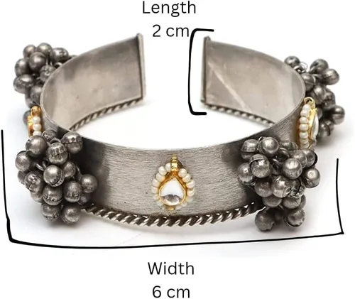 Vista 7 de Pulsera Ozanoo GhungrooKada para mujer y niña, Latón, Sin gemas.