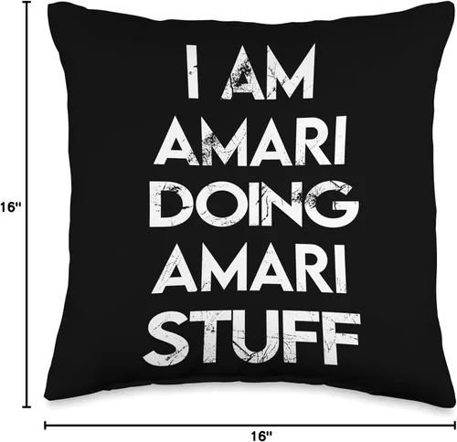 Vista 4 de Amari's Apparel Name Forename Day Amari Stuff - Almohada de 16 x 16 pulgadas, multicolor