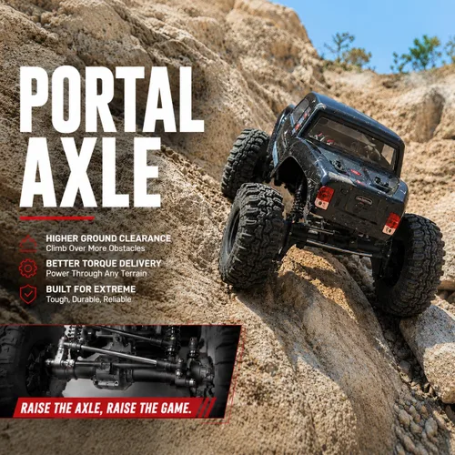 Vista 4 de UDIRC UCX1804PRO 1/18 Crawler RC sin escobillas, camión de roca de Negro