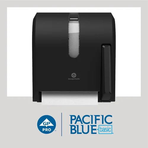 Vista 3 de Georgia-Pacific Blue Basic - Rollos de toallas de papel reciclado de PRO, color blanco, 26601, 800 pies por rollo, 6 rollos por caja