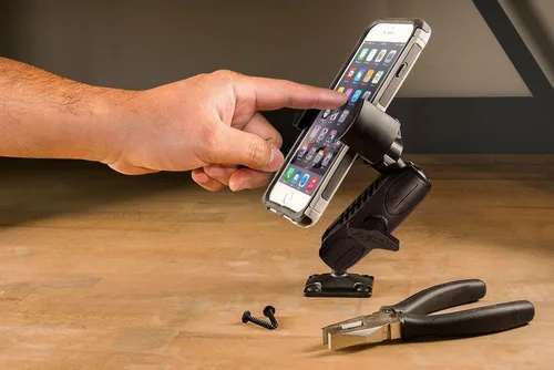 Vista 3 de ARKON Mounts RoadVise - Soporte para teléfono con base de taladro y brazo ajustable, soporte universal para teléfono, brazo ajustable, base
