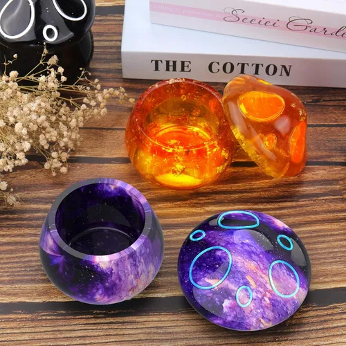 Vista 5 de Moldes de Tarro de Silicona de Resina Juome, Moldes de Tarros de Setas de Silicona con Tapa para Fundición de Resina Epoxy para Almacenamiento