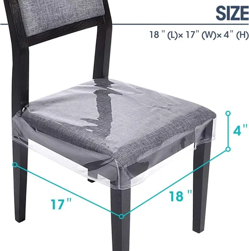 Vista 4 de Konsilsa Fundas impermeables y resistentes a los arañazos para sillas de comedor, fundas de plástico PVC para sillas protectoras transparentes