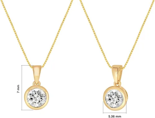 Vista 2 de Collar solitario de diamantes cultivados en laboratorio para mujer Collar con colgante de diamante de plata de ley 925 16-13 qt. TW. Certificado