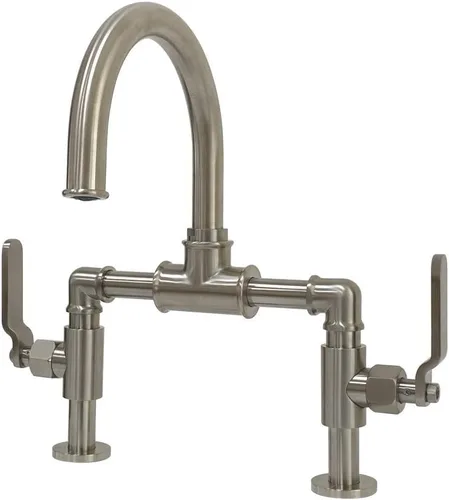 Vista 16 de Kingston Brass KS2173KL Whitaker - Grifo de baño de estilo industrial con drenaje emergente, latón antiguo