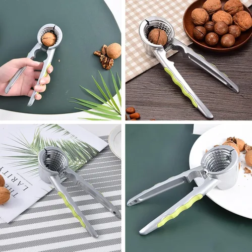Vista 6 de plplaaoo - Alicates de nueces duraderos para nueces, galleta de nueces multifuncional, abridor de galletas de nueces con aguja de nogal y mango