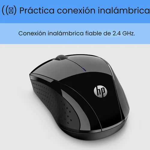 Vista 3 de HP Ratón inalámbrico X3000 G3 - Negro, batería de 15 meses, empuñaduras laterales para control, apto para viajes, LED azul, potente sensor óptico