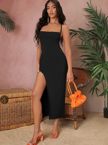 Vista 3 de Verdusa Vestido largo de tirantes con tirantes y espalda descubierta para mujer
