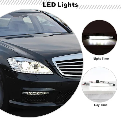 Vista 3 de Parachoques delantero luz diurna para Mercedes Benz W221 S63 AMG 2007-2013 2218201356 izquierda