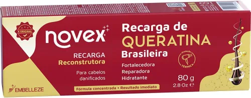 Vista 2 de Novex Acondicionador sin enjuague de recarga de queratina - Queratina reconstructiva, control del encrespamiento y reparación de daños
