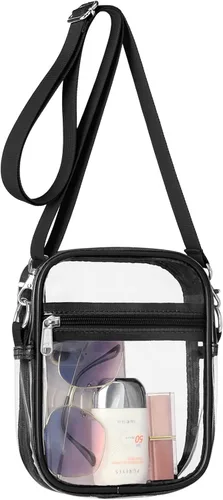 Vista 6 de PACKISM Paquete de 2 bolsas de aseo aprobadas por la TSA y bolsa transparente aprobada por el estadio, venta de paquetes, 1 mediano, 1 grande blanco