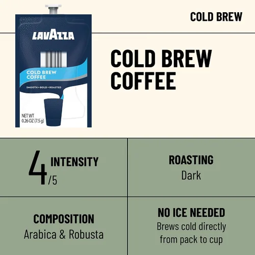 Vista 2 de Flavia Lavazza Cold Brew Coffee Freshpacks funciona solo con cafeteras Flavia (caja de 80)