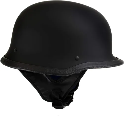 Vista 5 de Hot Leathers Plano negro El Hanz estilo alemán Vintage motocicleta medio casco HLT75