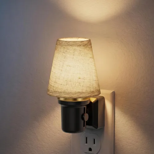 Vista 24 de JandCase Luz Nocturna de Vela, Luces Nocturnas que se Enchufan a la Pared, Blanco Suave 3000K, Brillo Ajustable 0-100LM, Sensor de Anochecer a
