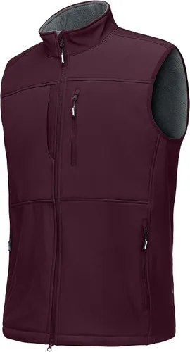 Vista 10 de Outdoor Ventures Chaleco de correr para hombre, ligero, resistente al viento, forro polar, softshell, sin mangas, para golf Verde militar