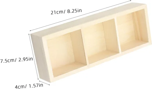 Vista 2 de Tea Bag Storage Organizer Wooden 3 Compartment Box for Coffee Bars