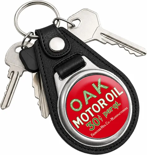 Vista 26 de Brotherhood Round Key Chain for Vintage Motor Oil, Petroleum, and