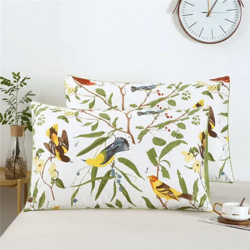 Vista 49 de WINLIFE Juego de 2 fundas de almohada de algodón 100%, tamaño estándar, de fibras largas, 20×26 pulgadas, fundas de almohada frescas, transpirables