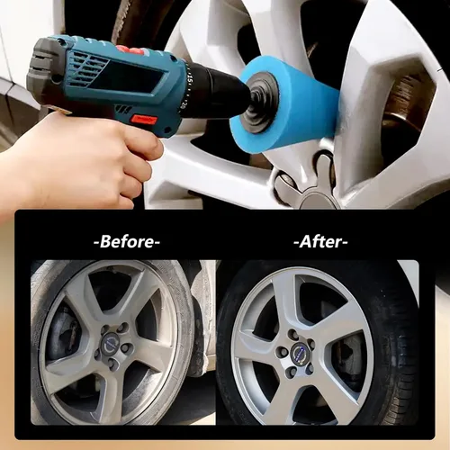 Vista 12 de Kit de pulido de aluminio de 5 piezas de bolas de pulido de espuma para taladros, ruedas de automóvil y pulidoras para el cuidado del automóvil