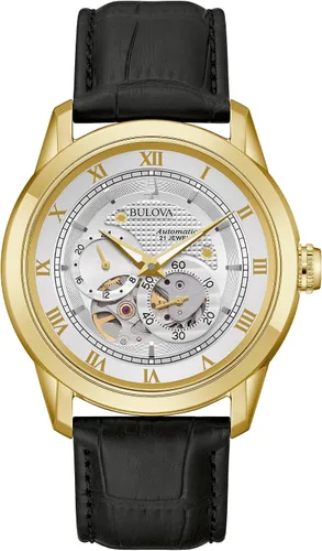 Vista 11 de Bulova Reloj automático clásico para hombre Sutton de 4 manos, subesfera de 24 horas, apertura abierta, auto-reloj, parte trasera de exhibición