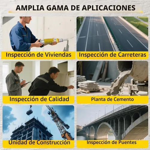 Vista 9 de HD-225A - Probador profesional de martillo de rebote de hormigón, herramienta de medidor de prueba de resiliómetro portátil con rango de 10-60