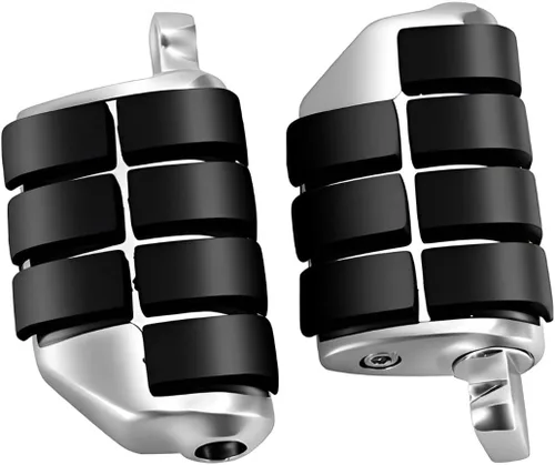Vista 19 de Estriberas negras para motocicleta 1.25" 32mm, reposapiés ajustables para autopista, compatibles con Harley