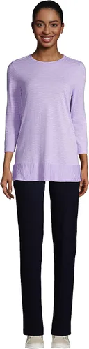 Vista 4 de Lands End Jeans de punto de cintura elástica con estrellas de mar para mujer pierna recta tiro medio
