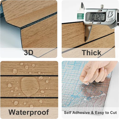 Vista 6 de Paneles de madera marrón para pared, a prueba de sonido, papel tapiz de listones de madera, apto para inquilinos, paneles de pared 3D