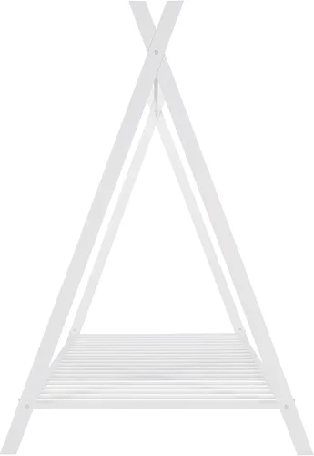 Vista 5 de SOFTSEA Cama triangular con listones, plataforma de cama de metal individual para niños (blanco)