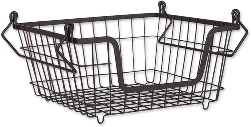 Vista 2 de DII - Cubo de almacenamiento de alambre de metal, pequeño, 11 x 11 x 6 pulgadas, negro