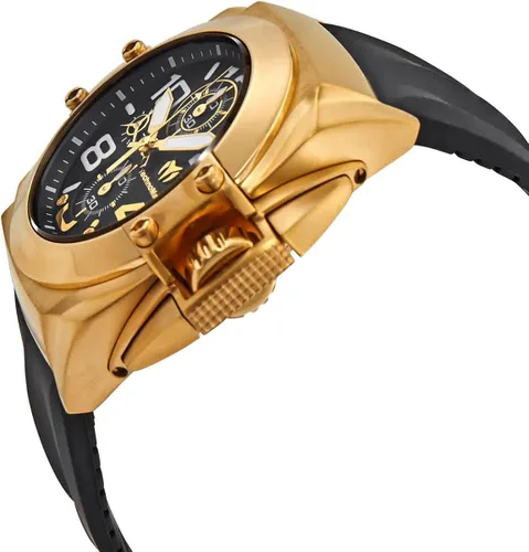 Vista 2 de TechnoMarine Reef TM-518003 Reloj de silicona con esfera negra de 1772in Oro Cronógrafo
