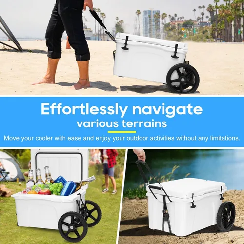 Vista 3 de FERUERW Kit de ruedas enfriadoras mejoradas, kit universal de carrito enfriador para refrigeradores de alta resistencia, refrigeradores de 15.5 a