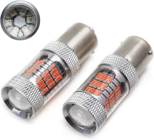 Vista 6 de iJDMTOY Brilliant Red 54-SMD 7506 7527 P21W Canbus - Bombillas de repuesto compatibles con BMW F22 F30 F32 2 3 4 Series luces direccionales traseras