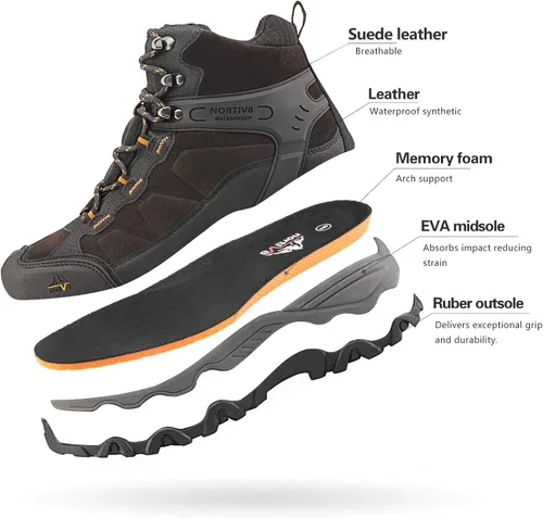 Vista 5 de NORTIV 8 - Botas de senderismo impermeables para hombre