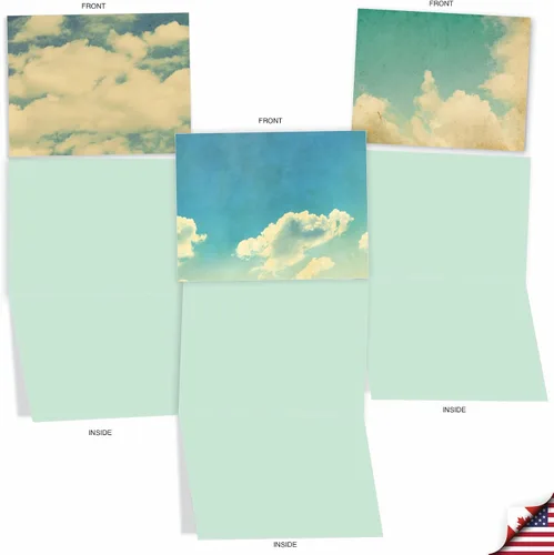 Vista 3 de The Best Card Company - Caja de 10 tarjetas para todas las ocasiones en blanco (4 x 5.12 pulgadas) - Tarjetas de paisaje escénico surtidas - Cloud 9