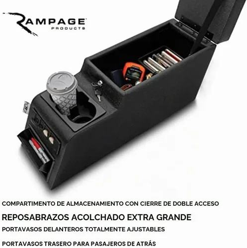 Vista 8 de Consola del centro de bloqueo de Rampage, Estándar, Denim Black Negro denin
