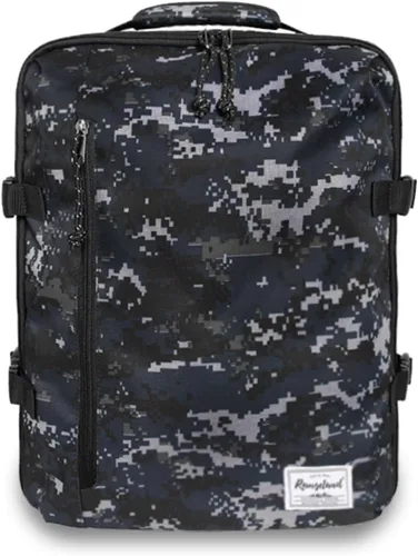 Vista 7 de Mochila de viaje ligera para senderismo, mochila para laptop, 17L de mano para artículos personales, bolsa de fin de semana, unisex, todo negro