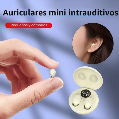 Vista 2 de Mini auriculares invisibles pequeños para canales auditivos pequeños, para dormir, trabajar Beige