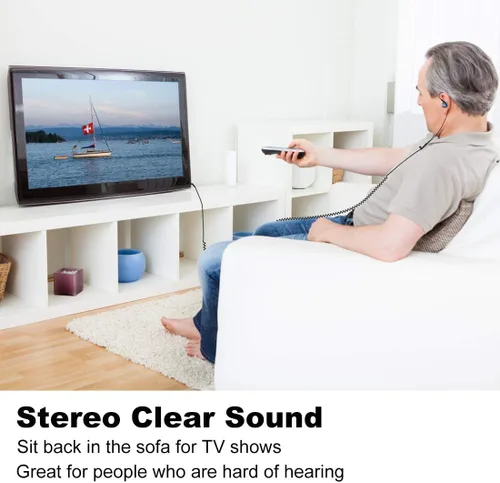 Vista 9 de Joymiso - Auriculares con cable extra largo de 12 pies y cable largo, paquete de auriculares de metal duradero, con micrófono y control de volumen